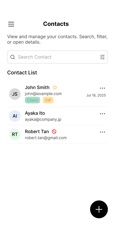 Contact menu with Exclude from AI option