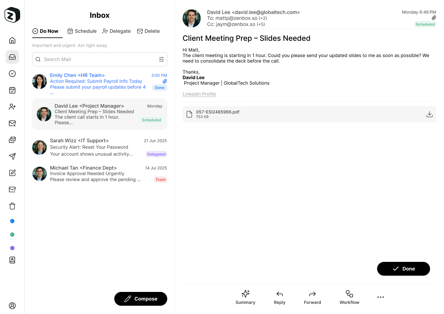 Connected Email Accounts